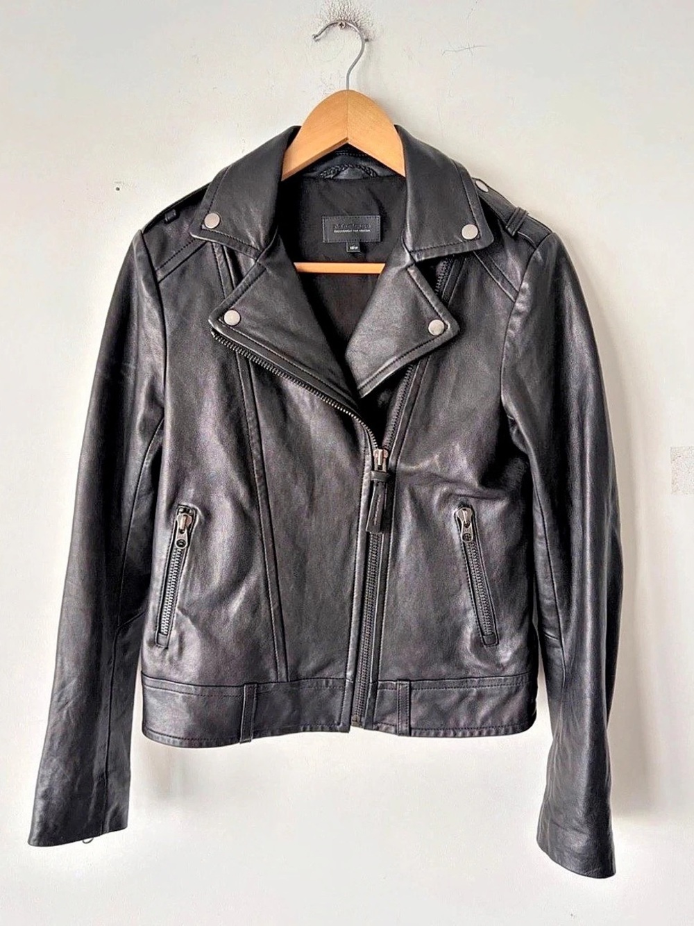 Mackage X Aritzia Women's Lamb Leather Moto Jacket Size XS